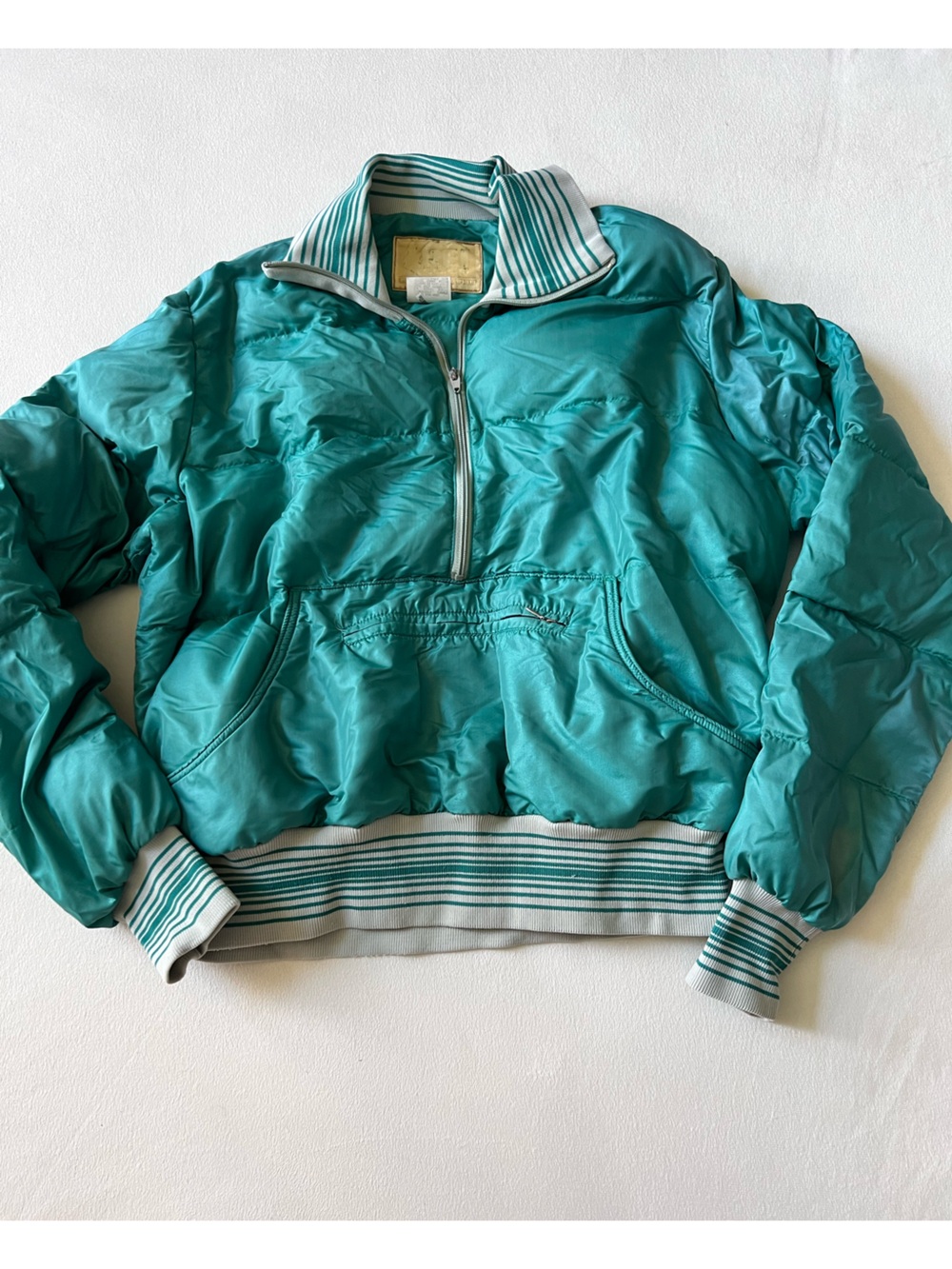 REI vintage Teal Pullover Puffer goose feather down Jacket 70s 80s 90s gorpcore
